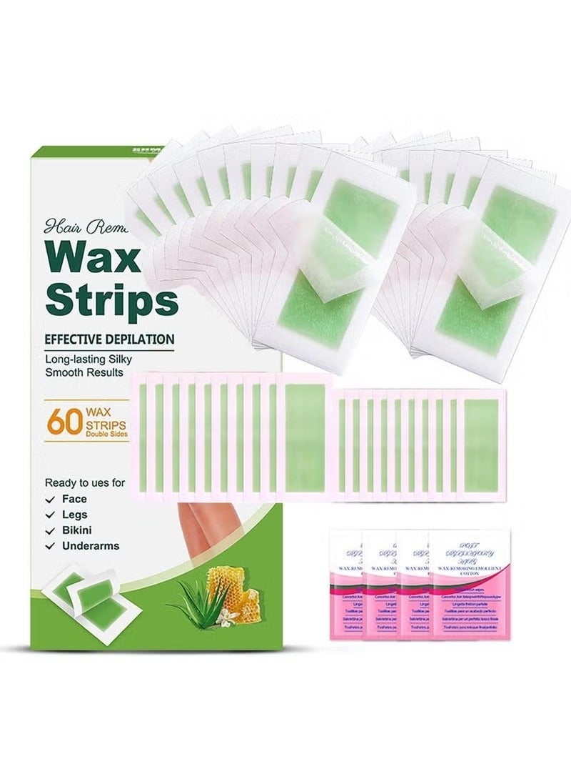 SUMAX Wax Strips - Hair Removal Wax - 60Pcs Professional Waxing Strips, Suitable for Face, Body, Legs, Underarms, Etc - Image 3